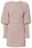 Fleeting Bauble Blouson-Sleeve Dress, Pink
