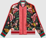 Garden Exclusive Printed Bomber Jacket- Multi Colored - DESIGNER INSPIRED FASHIONS