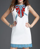 'Sequin Embroidered' Shift Dress-Black or White - DESIGNER INSPIRED FASHIONS