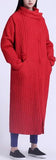 Long Paneled Puffer Coat, Red or Black