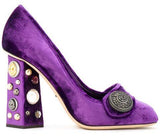 Jackie Velvet Pumps, Purple