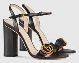 Leather Double G Sandals - Black, Burgundy, White, Brown