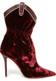 Daisy 100 Leather-Trimmed Velvet Ankle Boots