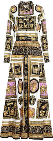 Printed Maxi Shirt-Dress