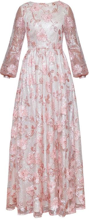 Pink Floral Embellished Gown