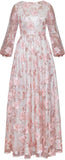 Pink Floral Embellished Gown