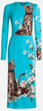 Bengal Cat Printed Dress, Blue