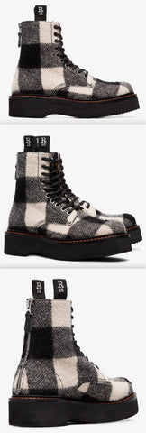 Tartan Canvas Ankle Boots