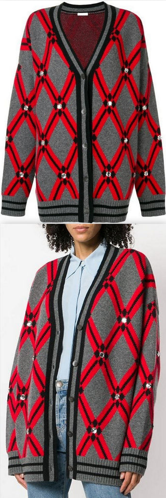 Crystal Embellished V-neck Cardigan