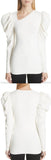 Puff Sleeve Asymmetrical Neck Top | DESIGNER INSPIRED FASHIONS