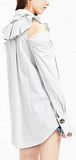 Ruffled Open-Shoulder Shirt
