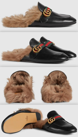 Princetown Leather Slipper with Double G