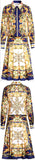 Printed Shirt and Pleated Skirt Set