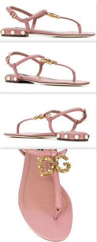 Amore Sandals with Logo, Pink | DESIGNER INSPIRED FASHIONS