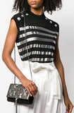 Stripe Knitted Top, Black