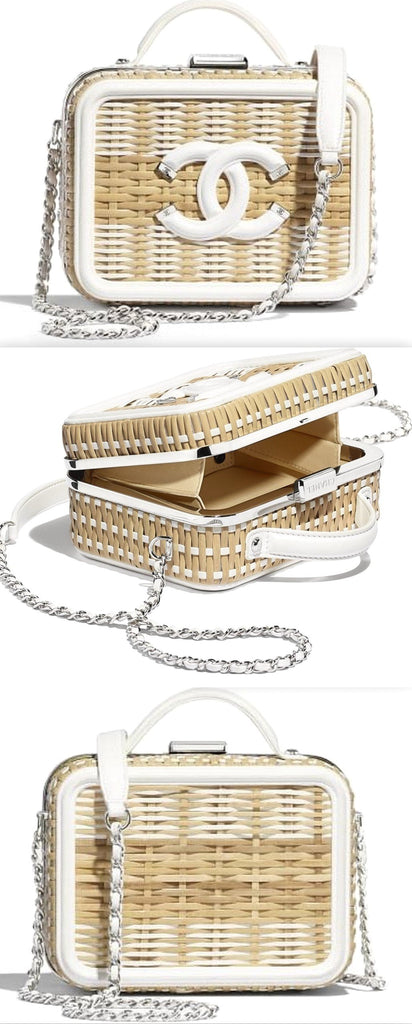 Small Vanity Case, Beige & White | DESIGNER INSPIRED FASHIONS