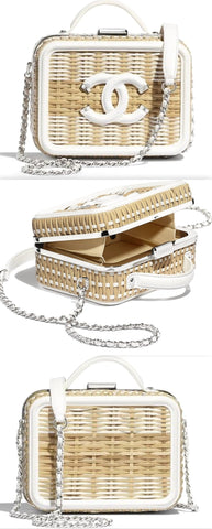 Small Vanity Case, Beige & White | DESIGNER INSPIRED FASHIONS