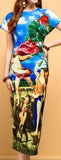 Embellished Printed Sheath Dress | DESIGNER INSPIRED FASHIONS