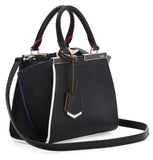 3Jours Mini Painted-Edges Tote Bag Black/Multi - DESIGNER INSPIRED FASHIONS