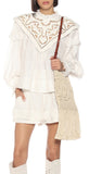 'Geoffrey' Linen Peasant Top, White | DESIGNER INSPIRED FASHIONS