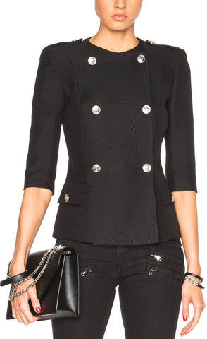 Double Breasted Half-Sleeve Jacket - DESIGNER INSPIRED FASHIONS