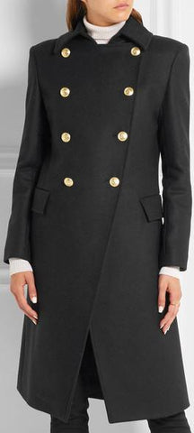 Double-Breasted Wool-Blend Coat