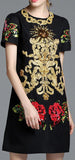 Embellished Black Shift Dress | DESIGNER INSPIRED FASHIONS