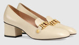 Sylvie Leather Mid-Heel Pump - Black or White