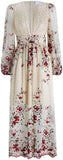 'Sakura' Plunge Embroidery Dress