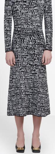 Logo Intarsia Knit Midi Skirt | DESIGNER INSPIRED FASHIONS