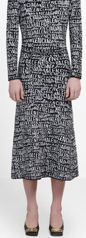Logo Intarsia Knit Midi Skirt | DESIGNER INSPIRED FASHIONS