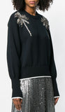 Crystal Embellished Sweater, Black
