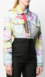 Baroque Technicolour Print Denim Jacket | DESIGNER INSPIRED FASHIONS