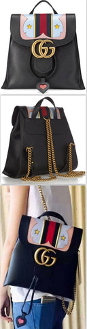GG Marmont Leather Backpack Black - DESIGNER INSPIRED FASHIONS