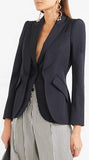 Layered Grain de Poudre Blazer