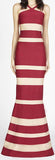 Halter Stripe Bandage Gown
