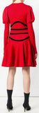 Cut-Out Knitted Dress, Red