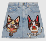 Denim Skirt with Orso and Bosco