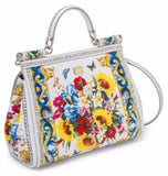 Sicily Printed Leather Top Handle Satchel