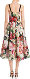 Pleated Floral Organza Midi Dress