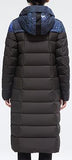 Space Print Paneled Puffer Coat, Blue