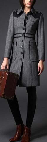 Single-Breasted Wool-Blend Coat