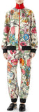Floral Zip Jacket and Jogging Pant Suit