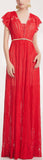 Red Lace Flutter Gown