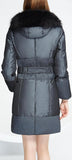 Removable Fur-Hooded Down Coat