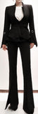 Black Flared Jacket & Pant Set