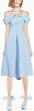 Cold-Shoulder Split Pleat Contrast Dress