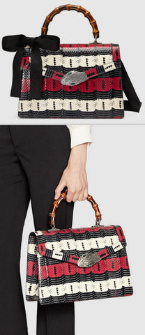 'Lilith' Snakeskin Top Handle Bag