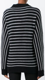 Embellished Stripe Knit Sweater in Black - DESIGNER INSPIRED FASHIONS
