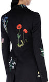 Black Floral Embroidered Blazer-Jacket - DESIGNER INSPIRED FASHIONS